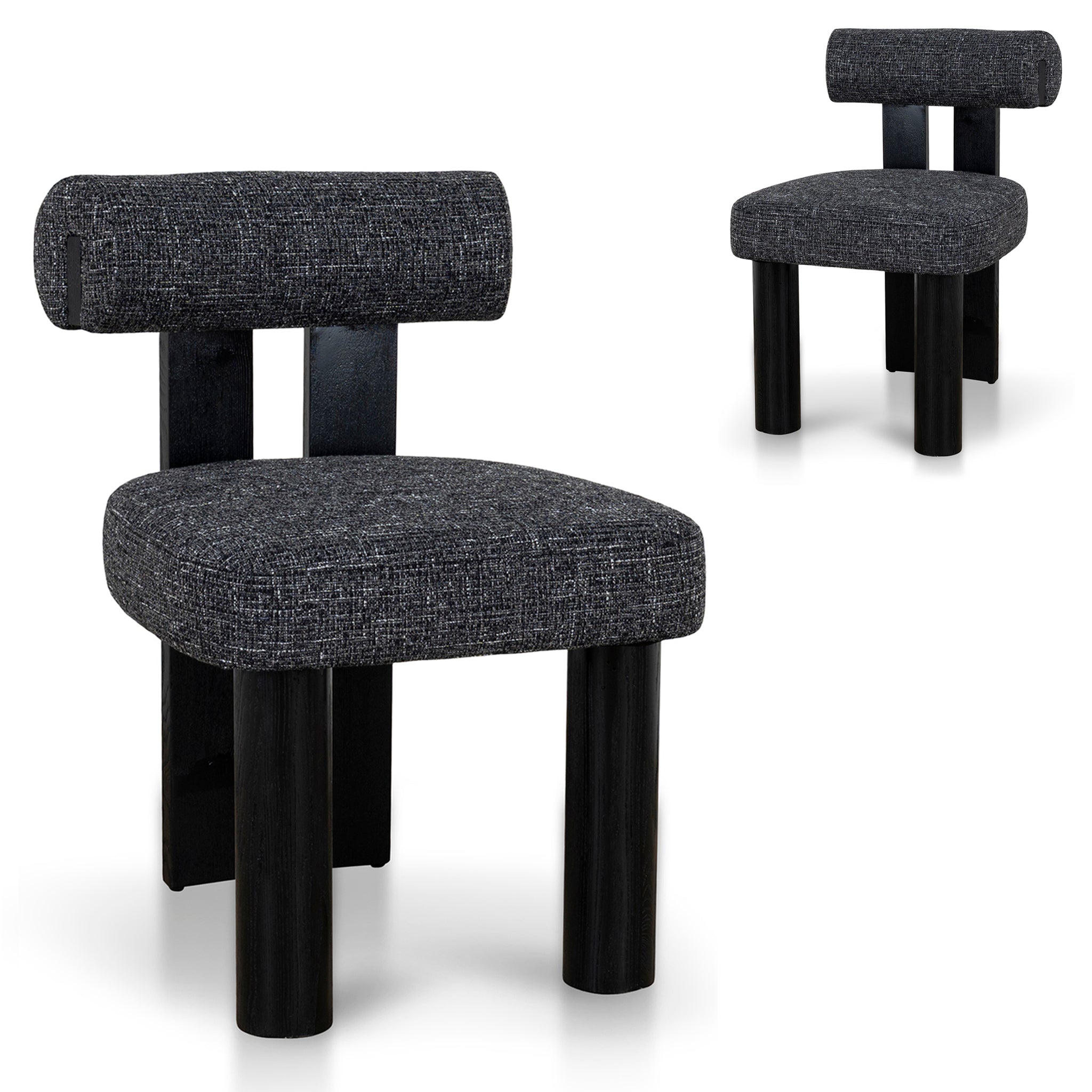 Black Dining Chair | Field Charcoal (Set Of 2) | Myka Home