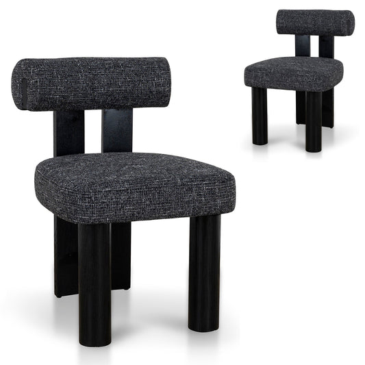 Black Dining Chair | Field Charcoal (Set Of 2) | Myka Home