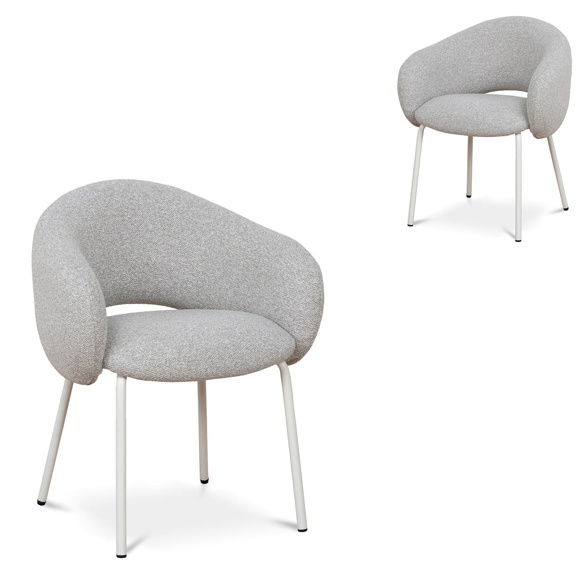 White Dining Chair | Clay Grey (Set of 2) | Myka Home