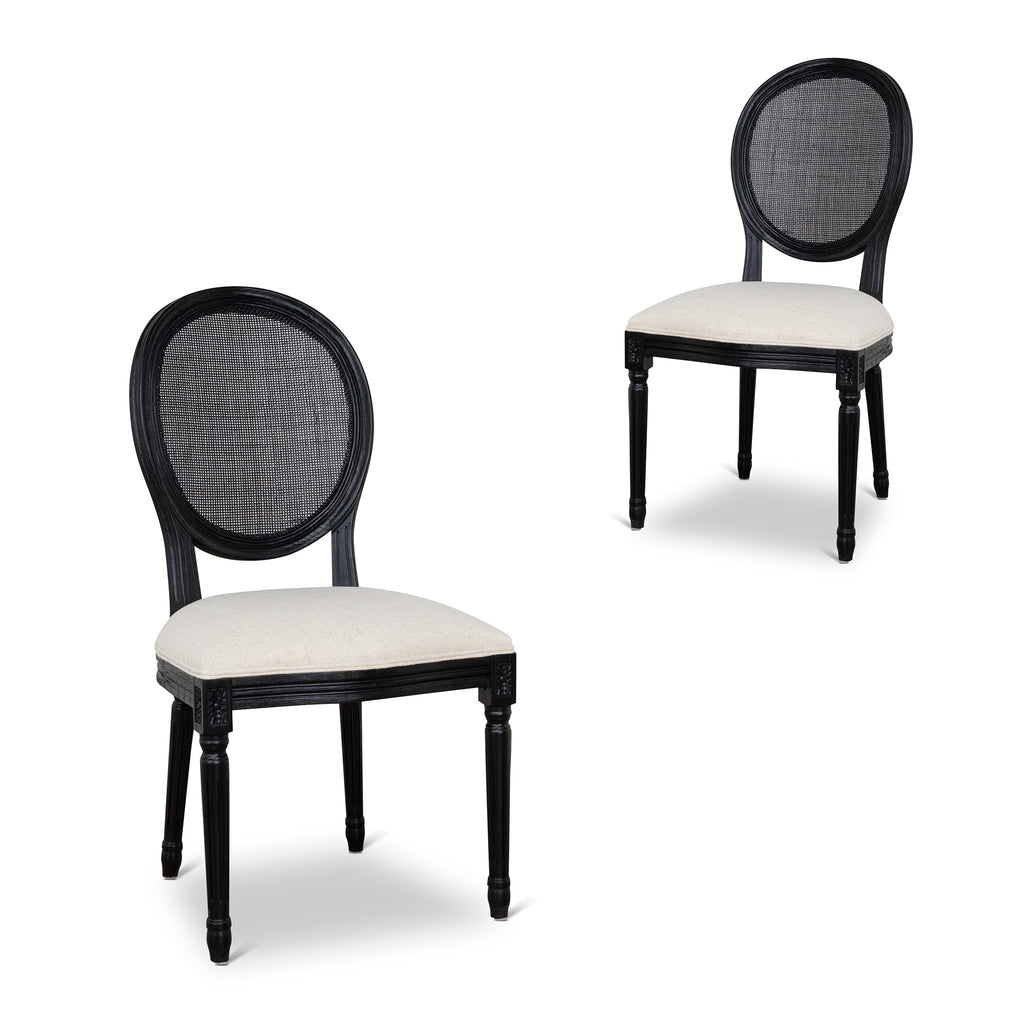 Black Elm Dining Chair | Dawn Beige (Set Of 2) | Myka Home