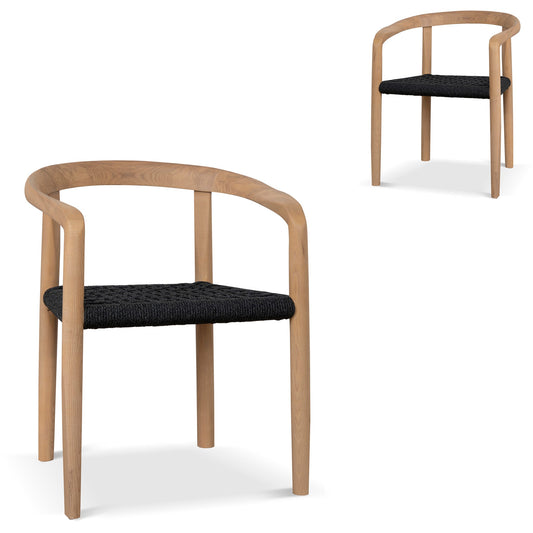 Natural Dining Chair | Naxos Charcoal Rope (Set of 2) | Myka Home