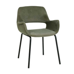 Black Dining Chair | Dark Moss Green (Set of 2) | Myka Home