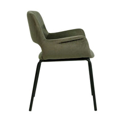 Black Dining Chair | Dark Moss Green (Set of 2) | Myka Home