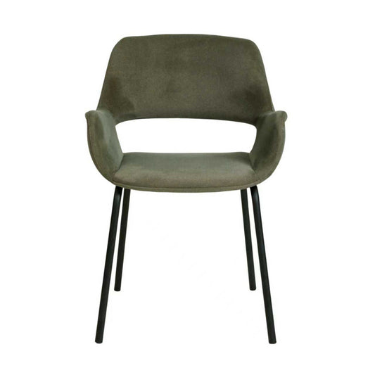 Black Dining Chair | Dark Moss Green (Set of 2) | Myka Home
