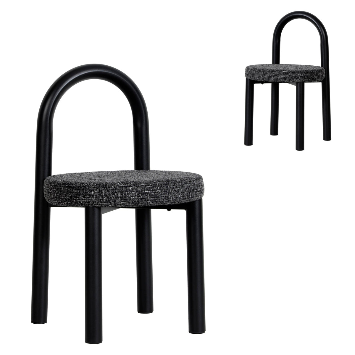 Black Dining Chair | Field Charcoal (Set of 2) | Myka Home