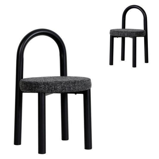 Black Dining Chair | Field Charcoal (Set of 2) | Myka Home