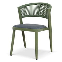 Army Green Outdoor Dining Chair | Grey  (Set of 2) | Myka Home