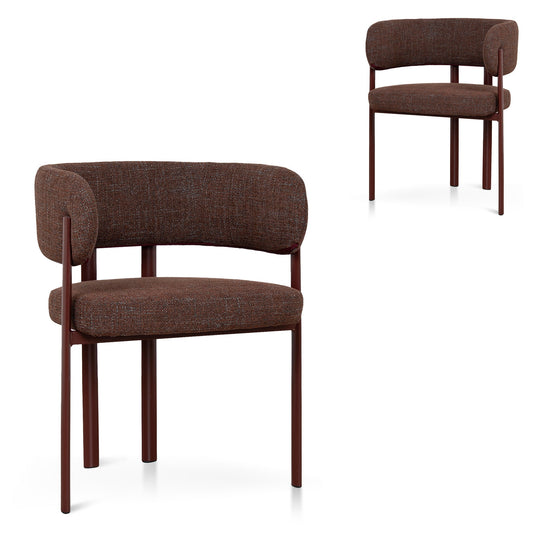 Dark Red Dining Chair | Moss Brown (Set Of 2) | Myka Home