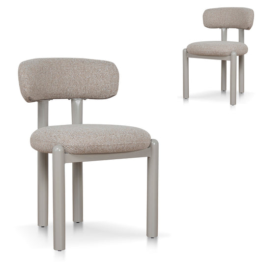 Cream Dining Chair | Verona Sand Weave (Set Of 2) | Myka Home