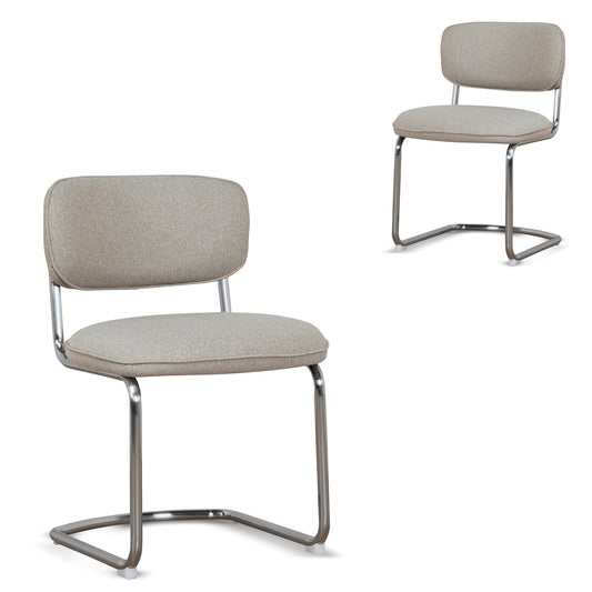 Chrome Dining Chair | Henry Beige (Set Of 2) | Myka Home