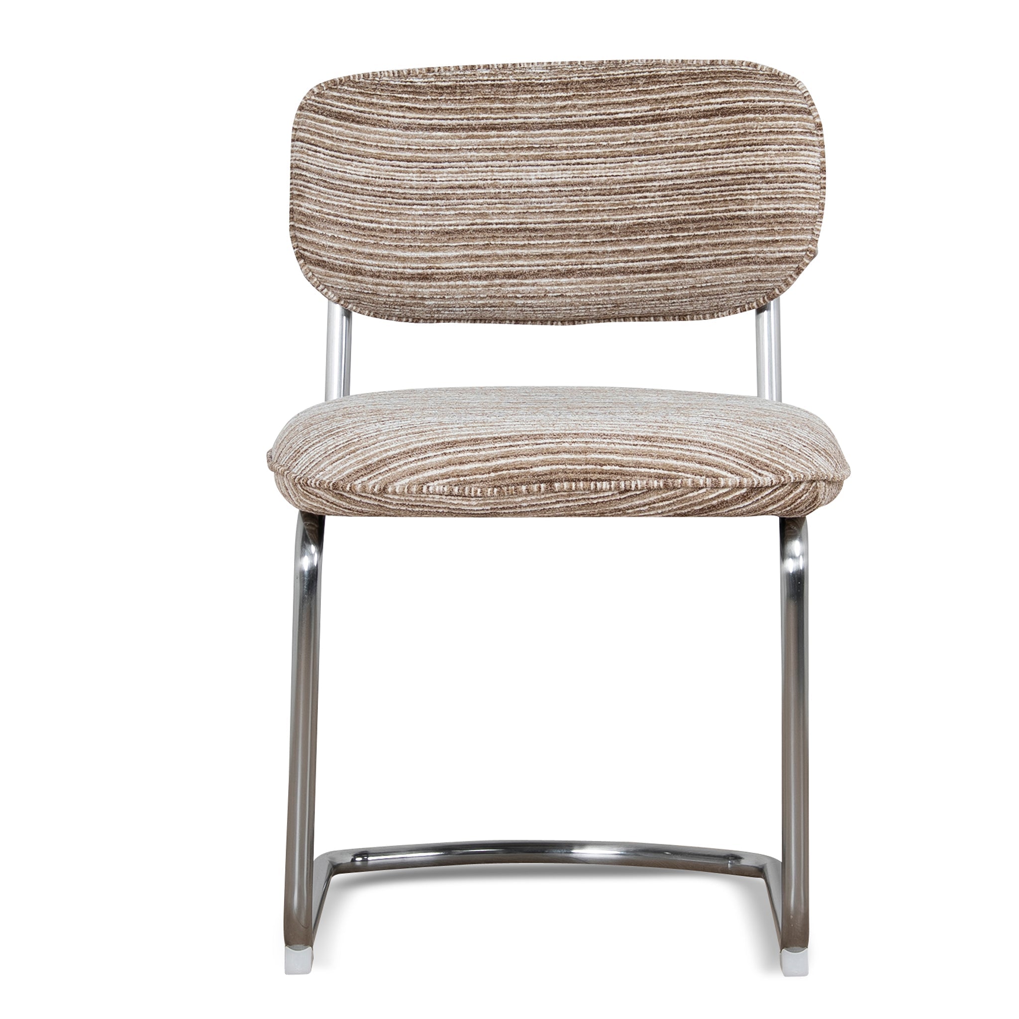 Chrome Dining Chair | Coconut Stripe (Set Of 2) | Myka Home