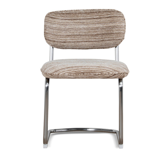 Chrome Dining Chair | Coconut Stripe (Set Of 2) | Myka Home