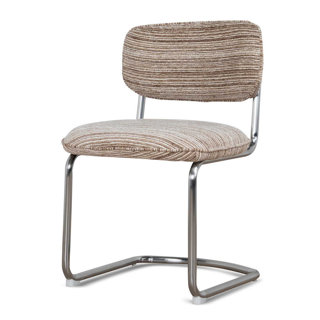 Chrome Dining Chair | Coconut Stripe (Set Of 2) | Myka Home