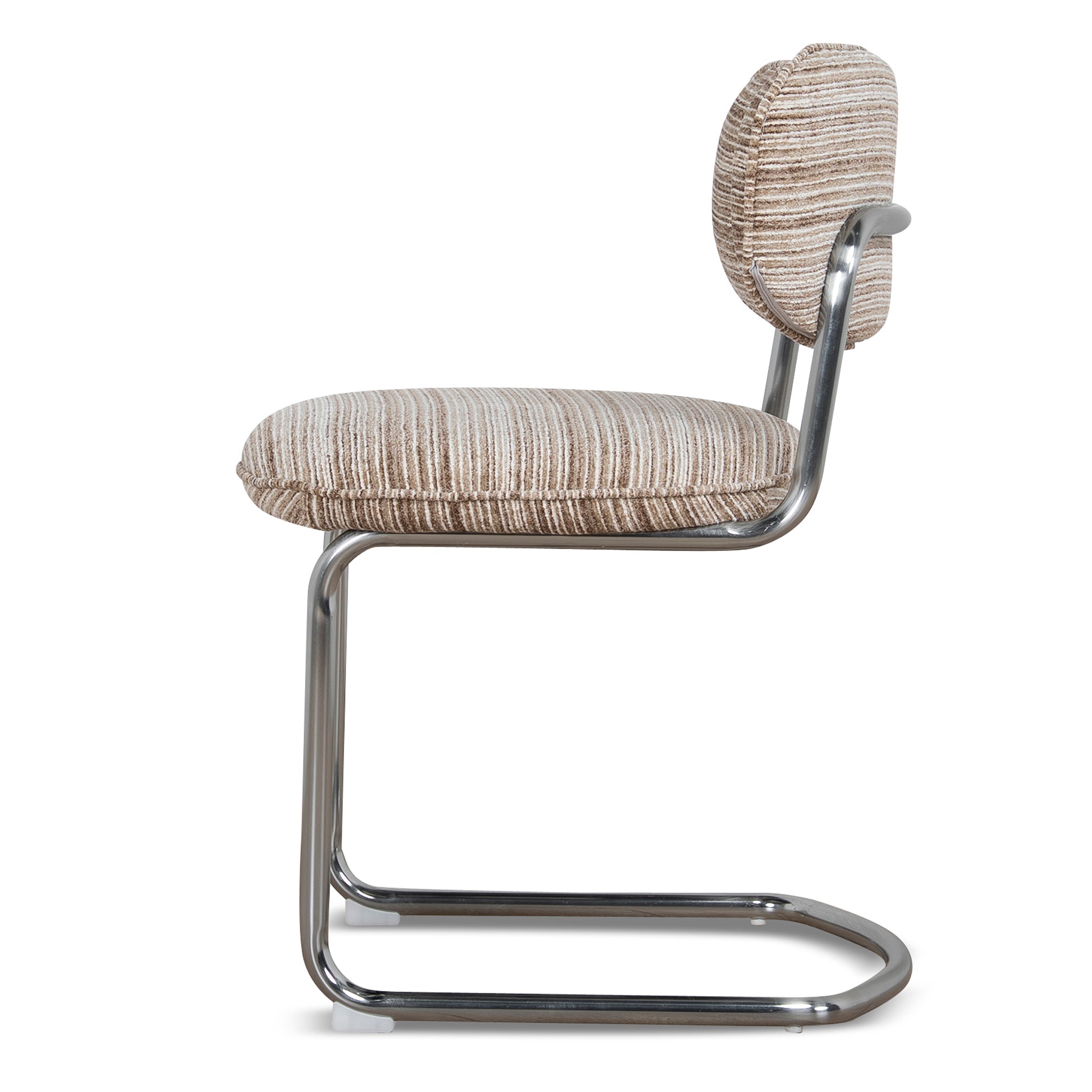 Chrome Dining Chair | Coconut Stripe (Set Of 2) | Myka Home
