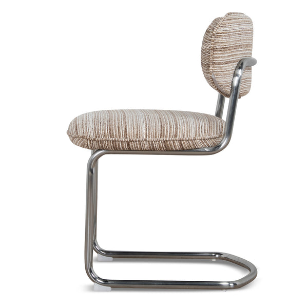 Chrome Dining Chair | Coconut Stripe (Set Of 2) | Myka Home