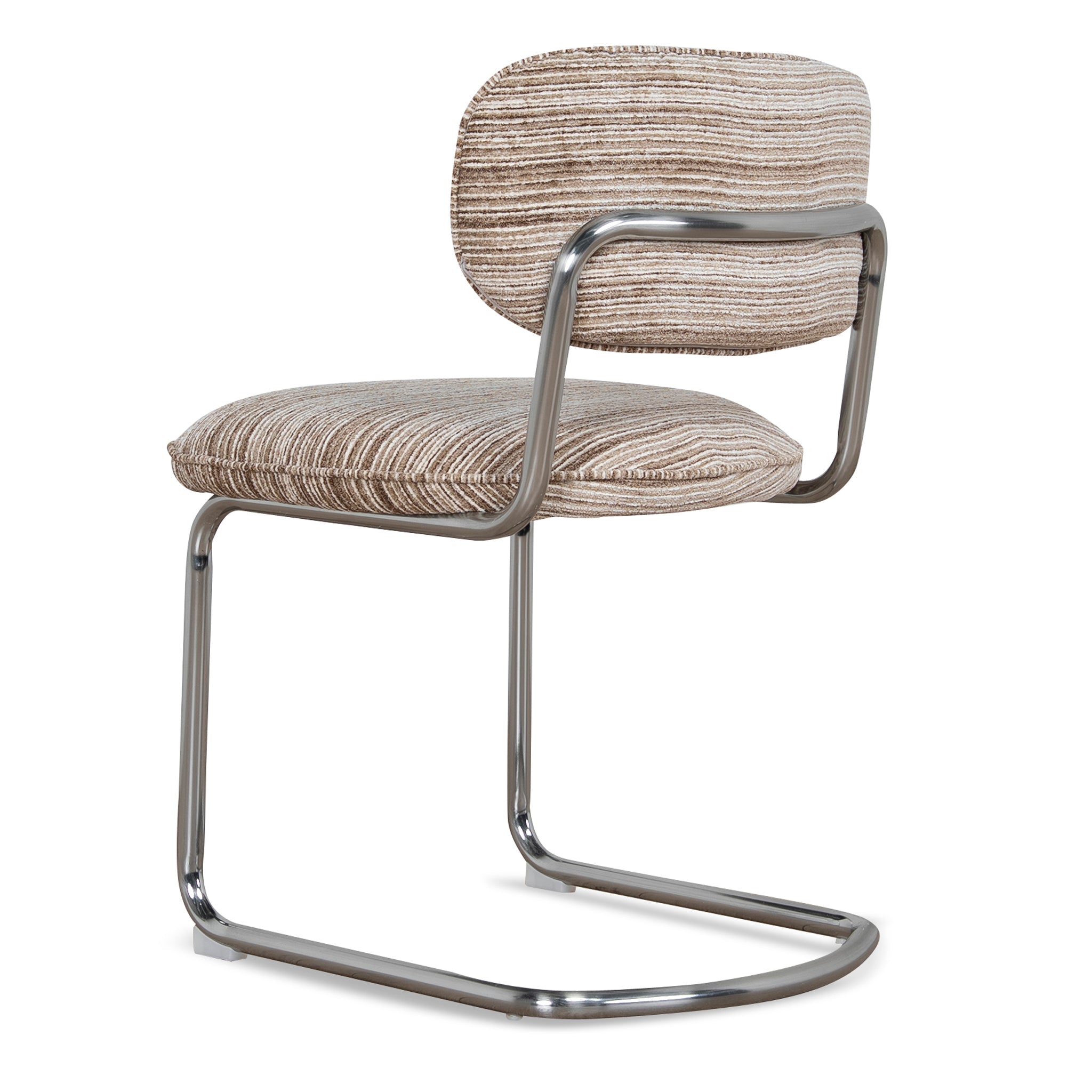 Chrome Dining Chair | Coconut Stripe (Set Of 2) | Myka Home