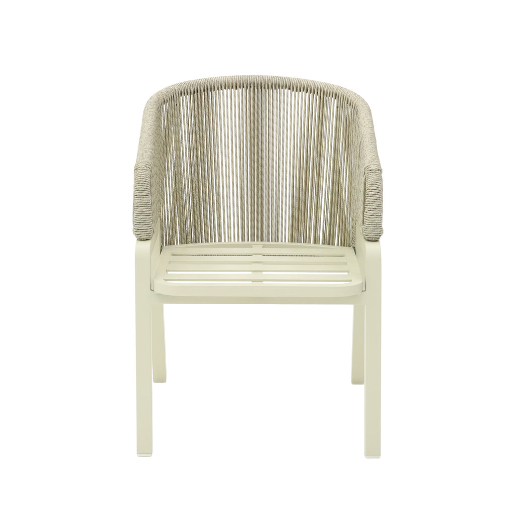 Grey Rattan Outdoor Dining Chair | Grey Cushion (Set Of 2) | Myka Home