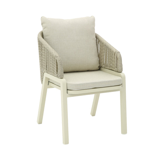 Grey Rattan Outdoor Dining Chair | Grey Cushion (Set Of 2) | Myka Home