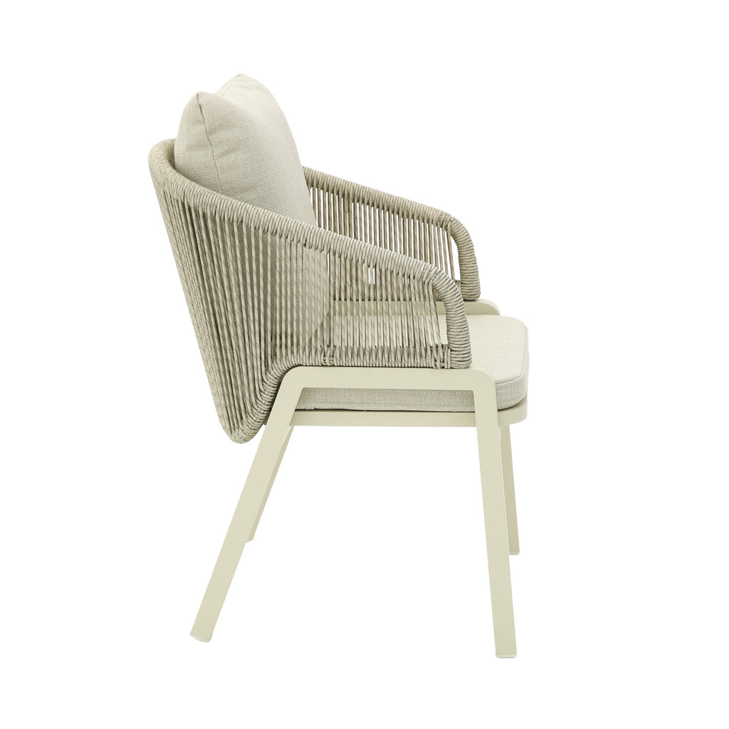 Grey Rattan Outdoor Dining Chair | Grey Cushion (Set Of 2) | Myka Home