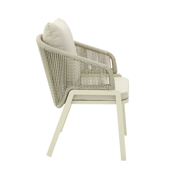 Grey Rattan Outdoor Dining Chair | Grey Cushion (Set Of 2) | Myka Home
