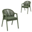 Green Rattan Outdoor Dining Chair | Sand Green Cushion (Se | Myka Home