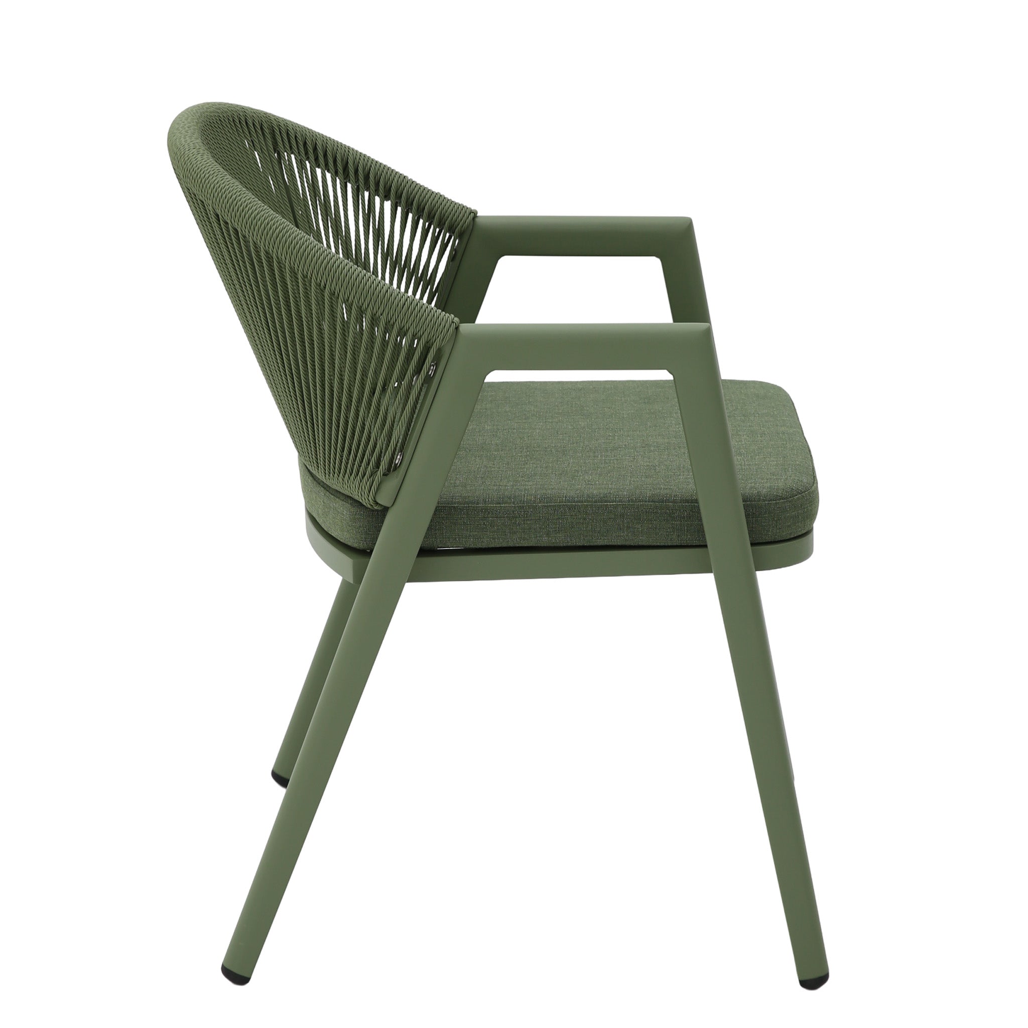 Green Rattan Outdoor Dining Chair | Sand Green Cushion (Se | Myka Home