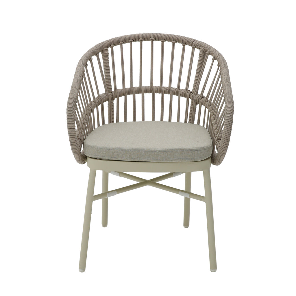 Taupe Rattan Outdoor Dining Chair | Beige Cushion (Set Of | Myka Home