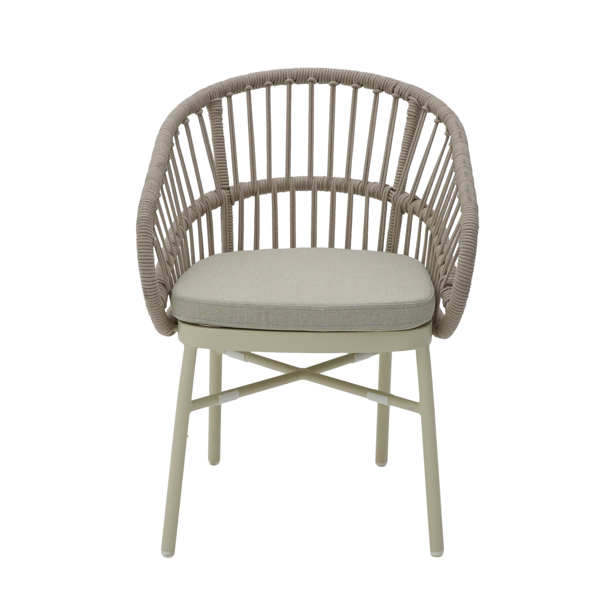 Taupe Rattan Outdoor Dining Chair | Beige Cushion (Set Of | Myka Home