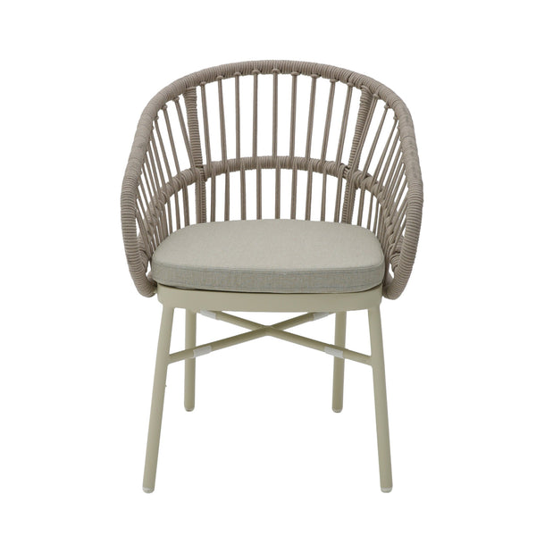Taupe Rattan Outdoor Dining Chair | Beige Cushion (Set Of | Myka Home