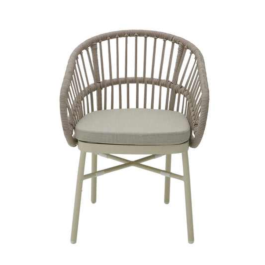 Taupe Rattan Outdoor Dining Chair | Beige Cushion (Set Of | Myka Home