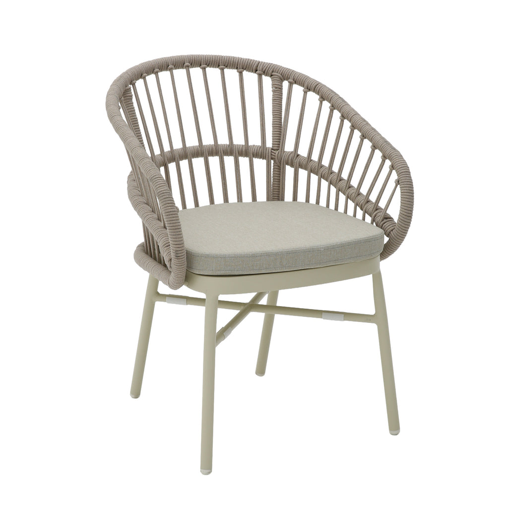 Taupe Rattan Outdoor Dining Chair | Beige Cushion (Set Of | Myka Home
