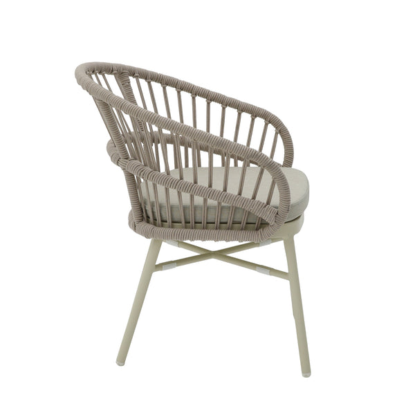 Taupe Rattan Outdoor Dining Chair | Beige Cushion (Set Of | Myka Home