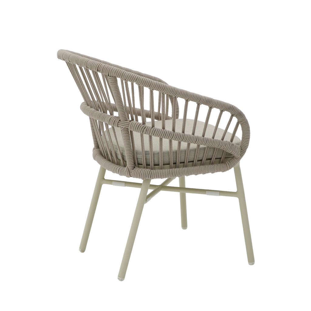 Taupe Rattan Outdoor Dining Chair | Beige Cushion (Set Of | Myka Home