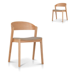 Natural Dining Chair | Latte Seat (Set of 2) | Myka Home