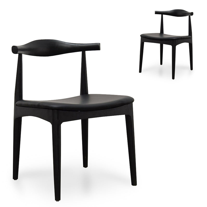 Elbow Dining Chair - Black (Set of 2)