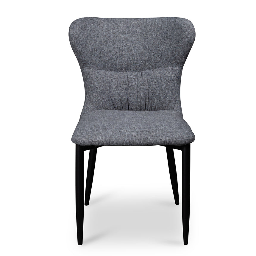 Fabric Dining Chair - Pebble Grey with Black Legs (Clearance) - View 2