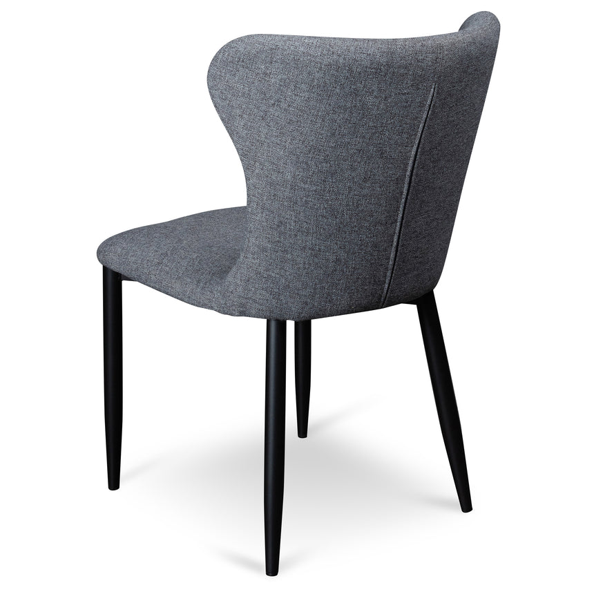 Fabric Dining Chair - Pebble Grey with Black Legs (Clearance) - View 4