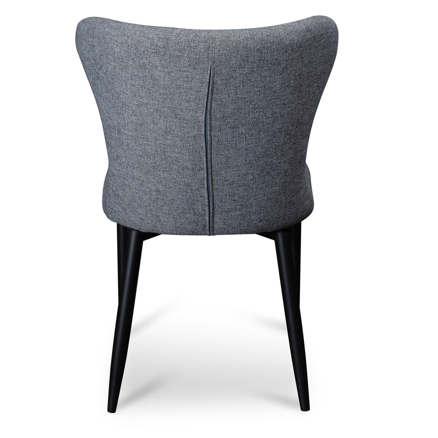 Fabric Dining Chair - Pebble Grey with Black Legs (Clearance) - View 5