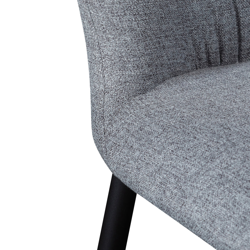 Fabric Dining Chair - Pebble Grey with Black Legs (Clearance) - View 6