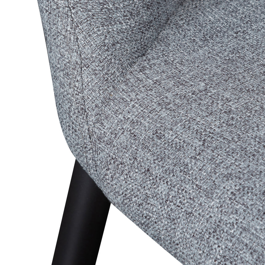 Fabric Dining Chair - Pebble Grey with Black Legs (Clearance) - View 7