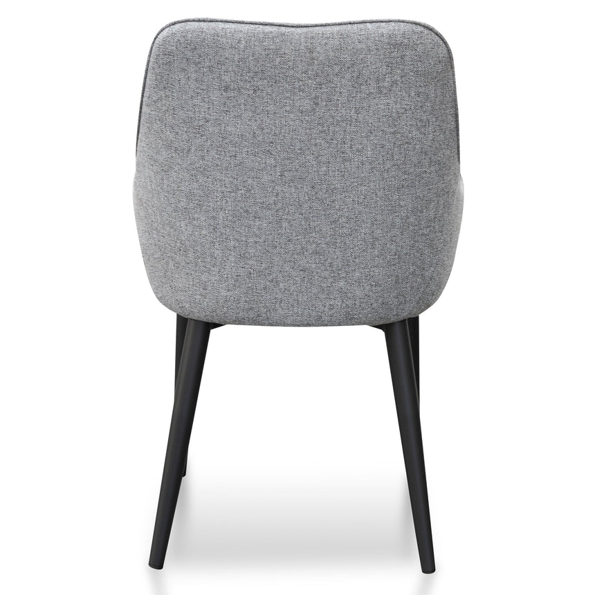 Dining Chair - Pebble Grey Fabric with Black Legs (Set of 2) - View 5