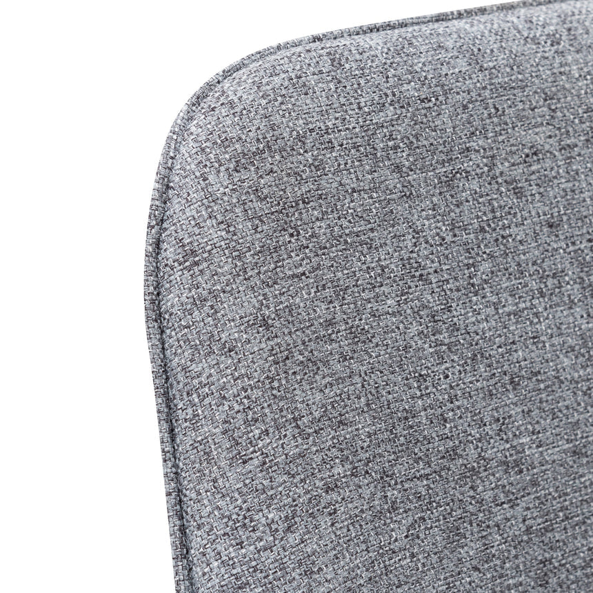 Dining Chair - Pebble Grey Fabric with Black Legs (Set of 2) - View 8