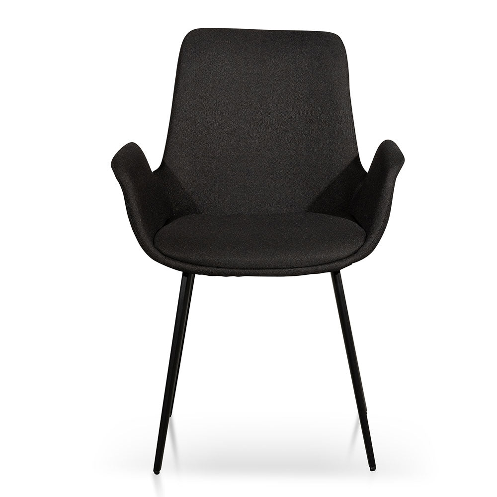 Fabric Dining Chair Black (Set of 2) - View 3