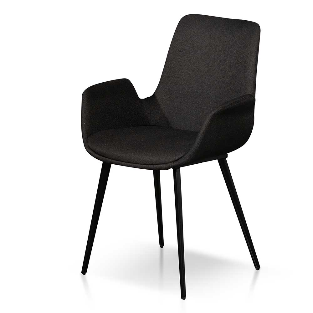 Fabric Dining Chair Black (Set of 2) - View 2