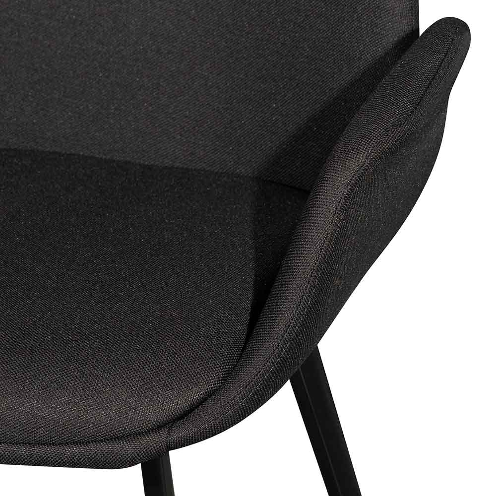Fabric Dining Chair Black (Set of 2) - View 8