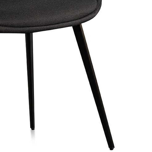 Fabric Dining Chair Black (Set of 2) - View 9