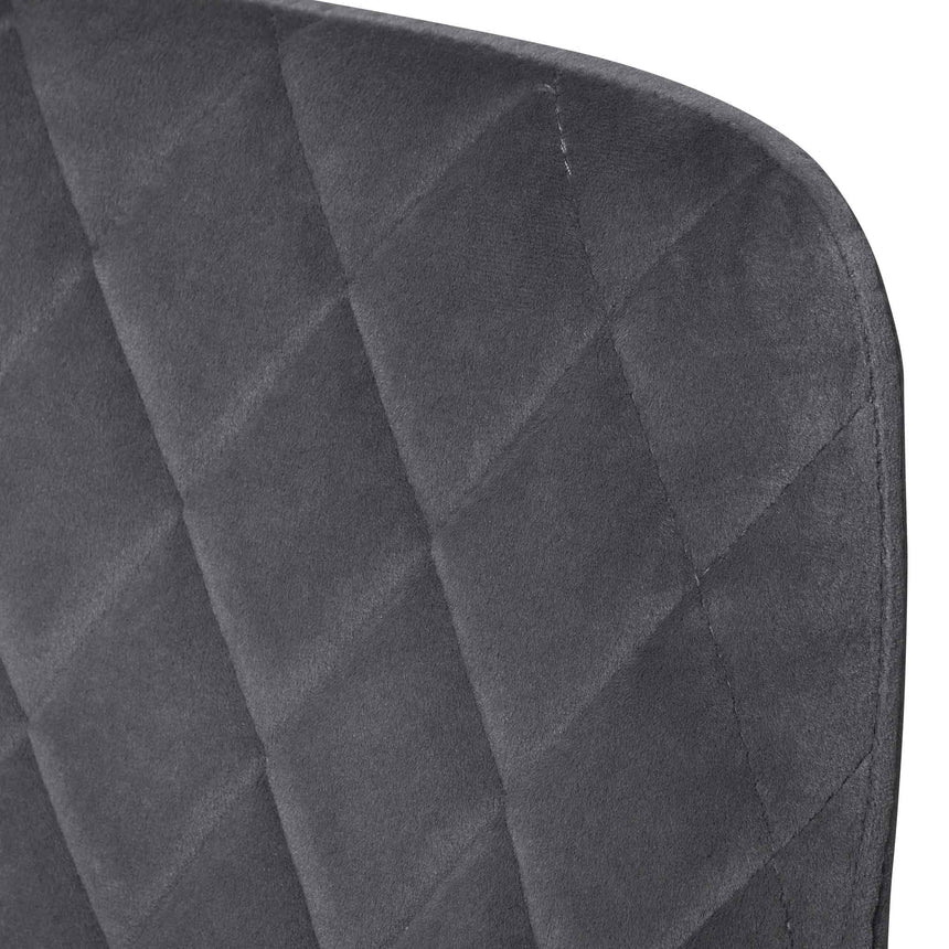 Dining Chair - Grey Velvet in Black Legs (Set of 2) - View 10