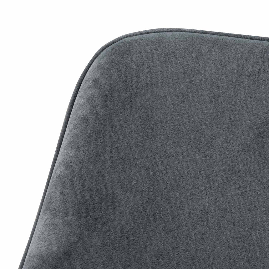 Fabric Dining Chair - Grey Velvet in Black Legs (Set of 2) - View 8