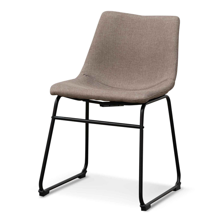 Fabric Dining Chair - Brown Grey (Set of 2) - View 2
