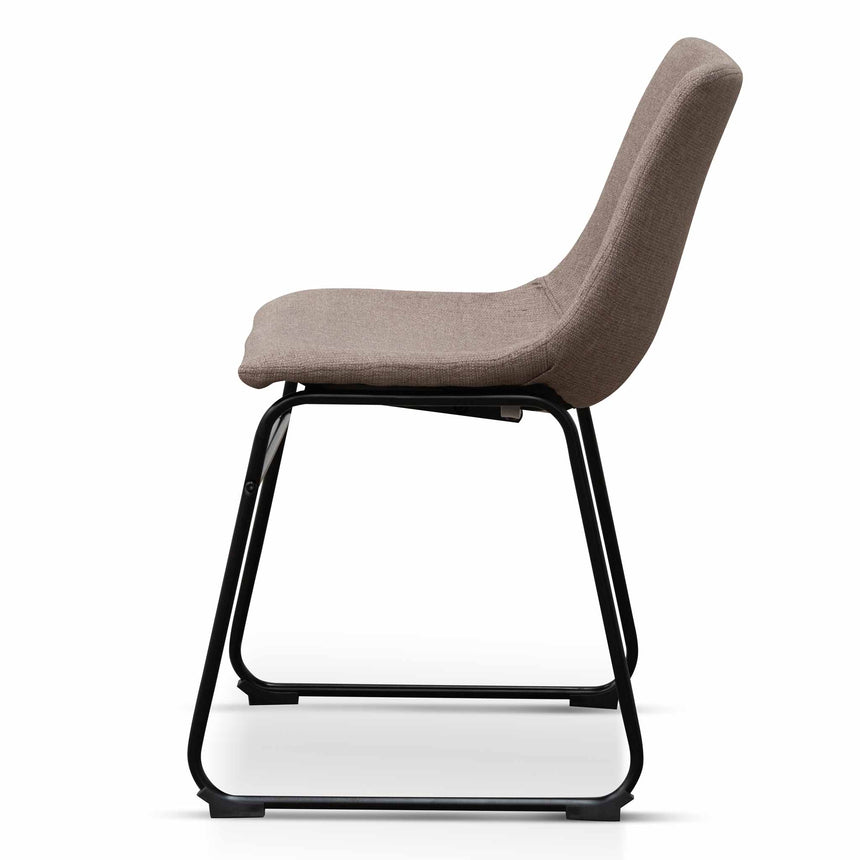 Fabric Dining Chair - Brown Grey (Set of 2) - View 5